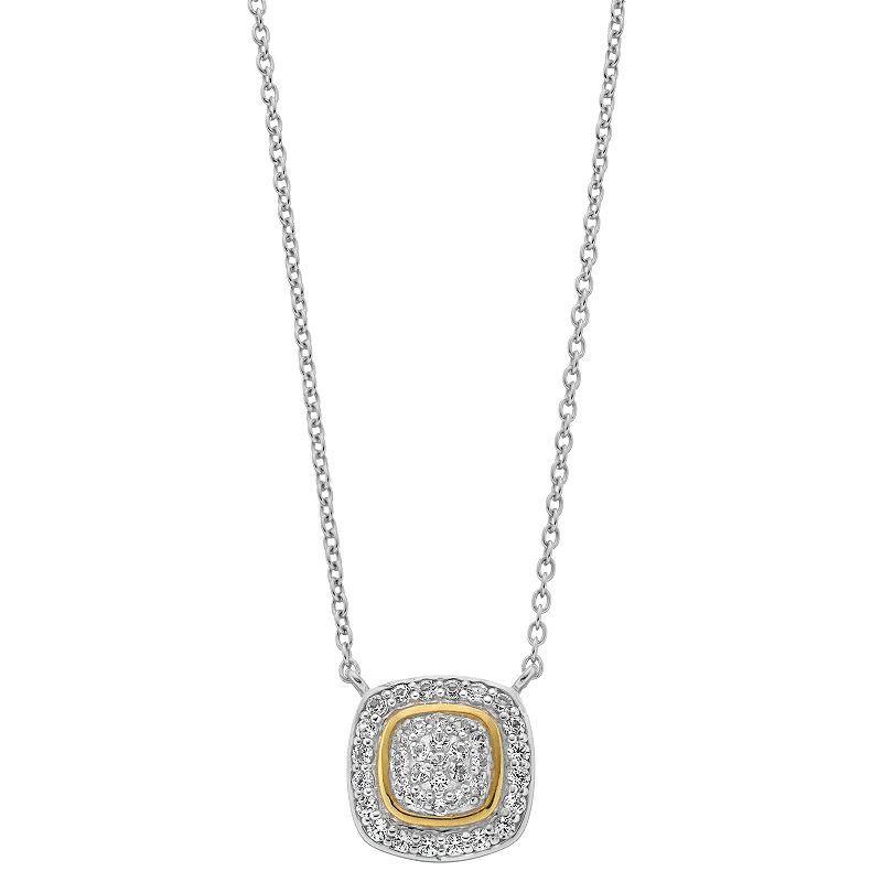 Rosabella 14K Gold Over Sterling Silver Lab-Created White Sapphire Necklace, Womens Product Image