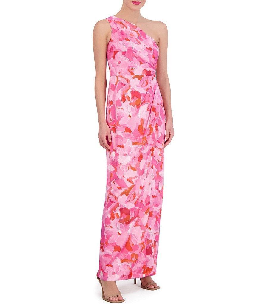 Vince Camuto One Shoulder Sleeveless Floral Maxi Sheath Dress Product Image