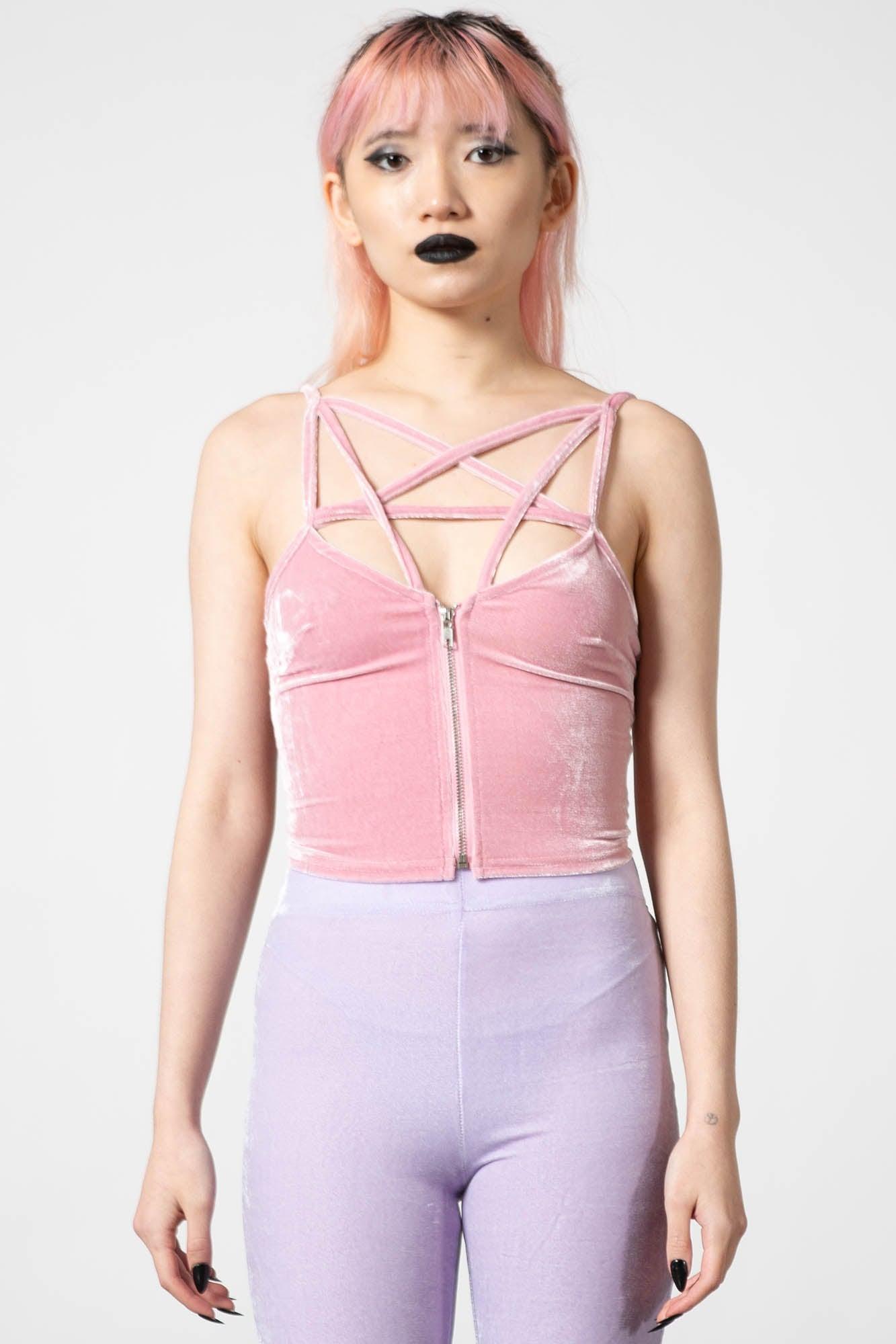 Lost In Sin Zip Top [PASTEL PINK] Female Product Image