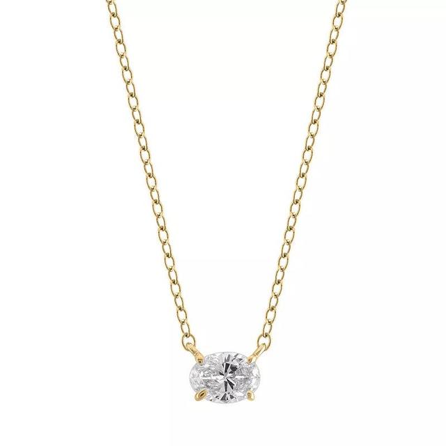 Arctic Clear 14k Gold 1/3 Carat T.W. Oval Cut Lab-Grown Diamond Pendant Necklace, Womens Product Image