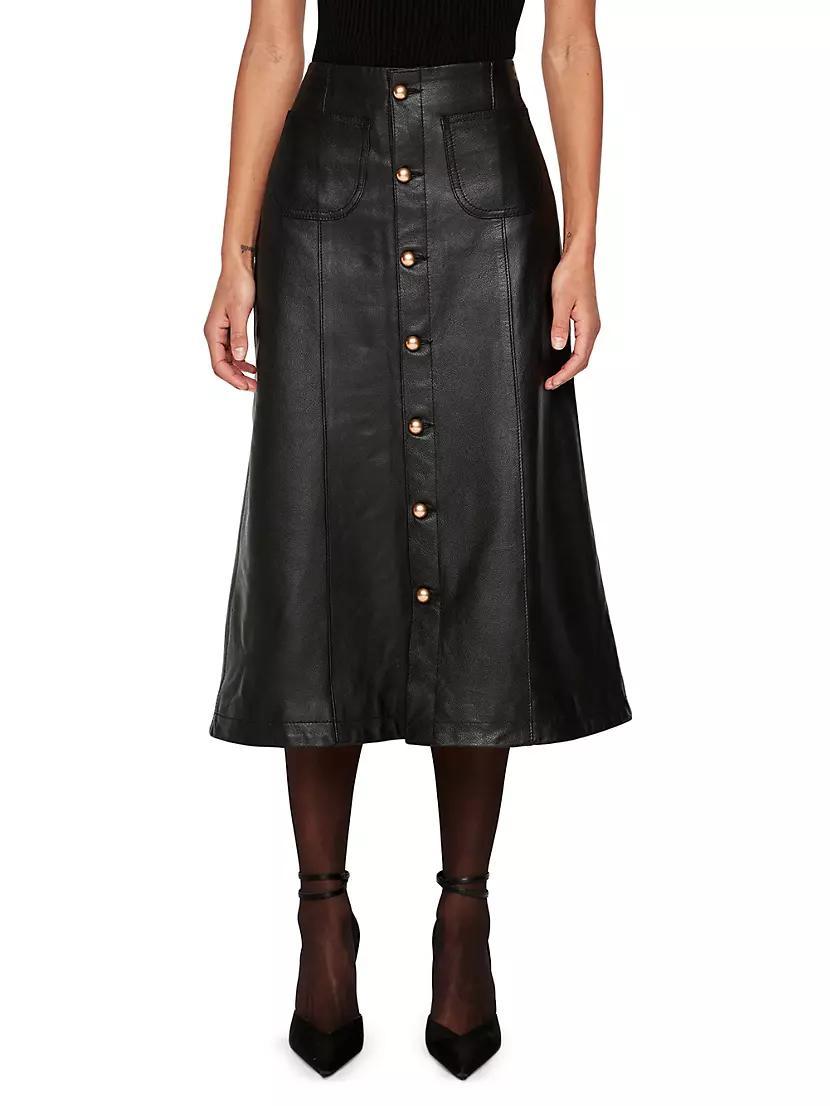 Alma A-Line Leather Skirt Product Image