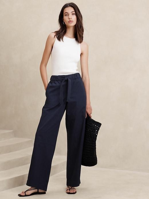 Poplin Straight Pant Product Image