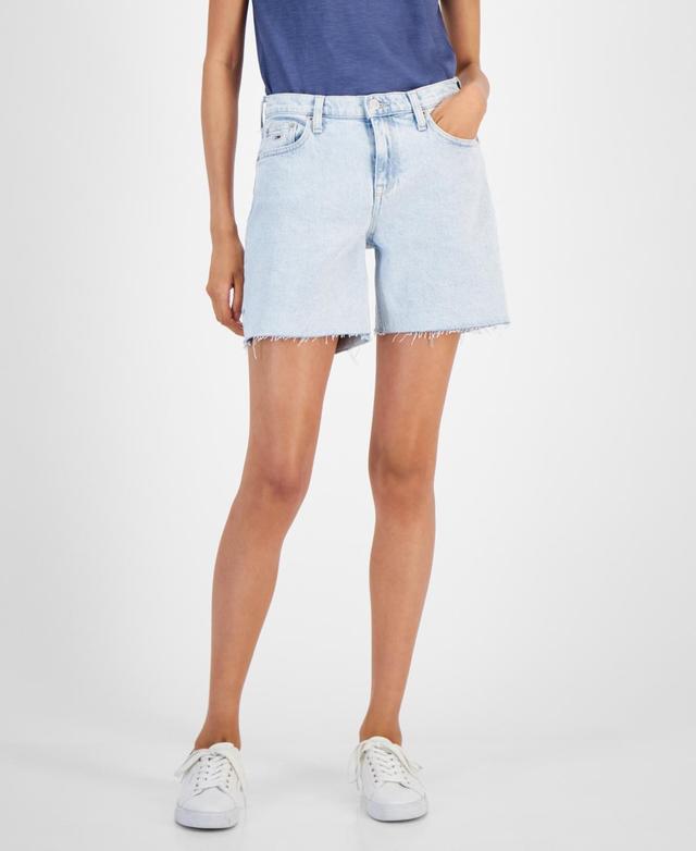 Tommy Jeans Womens Maddie Mid-Rise Denim Shorts Product Image