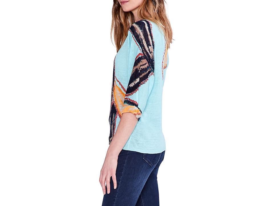 NIC+ZOE Grove Sweater (Aqua Multi) Women's Clothing Product Image