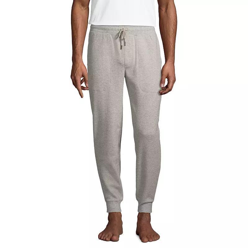 Big & Tall Lands End Waffle Jogger Pajama Pants, Mens Gray Grey Product Image