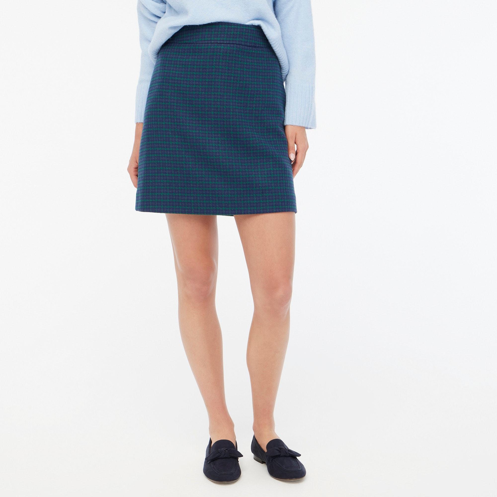 Plaid wool-blend A-line mini skirt product image