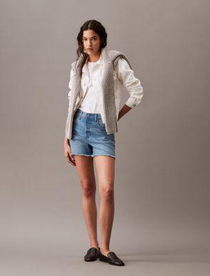 High Rise Midi Denim Shorts product image