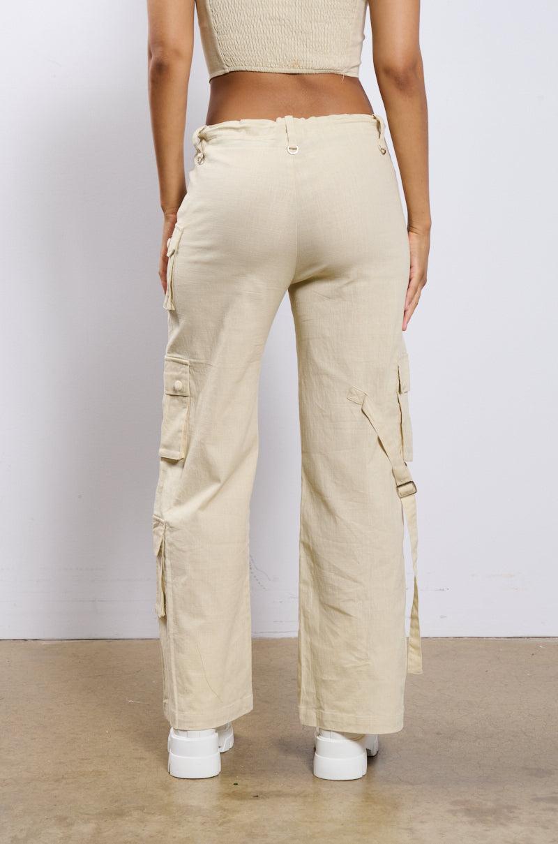 STRETCH LINEN CARGO PANT Product Image