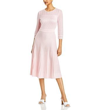 Womens Pleated Knit Midi-Dress Product Image