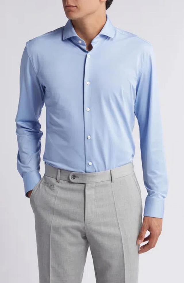 HUGO BOSS Boss Hank Slim Fit Stretch Dress Shirt In Light Pastel Blue Product Image