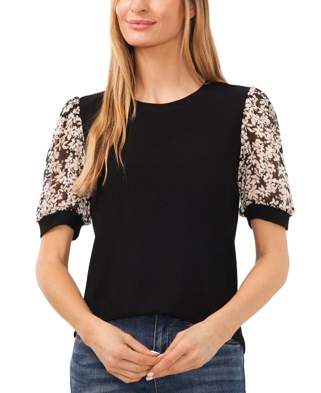 Women's Daisy Mixed Media Short Sleeve Top Product Image