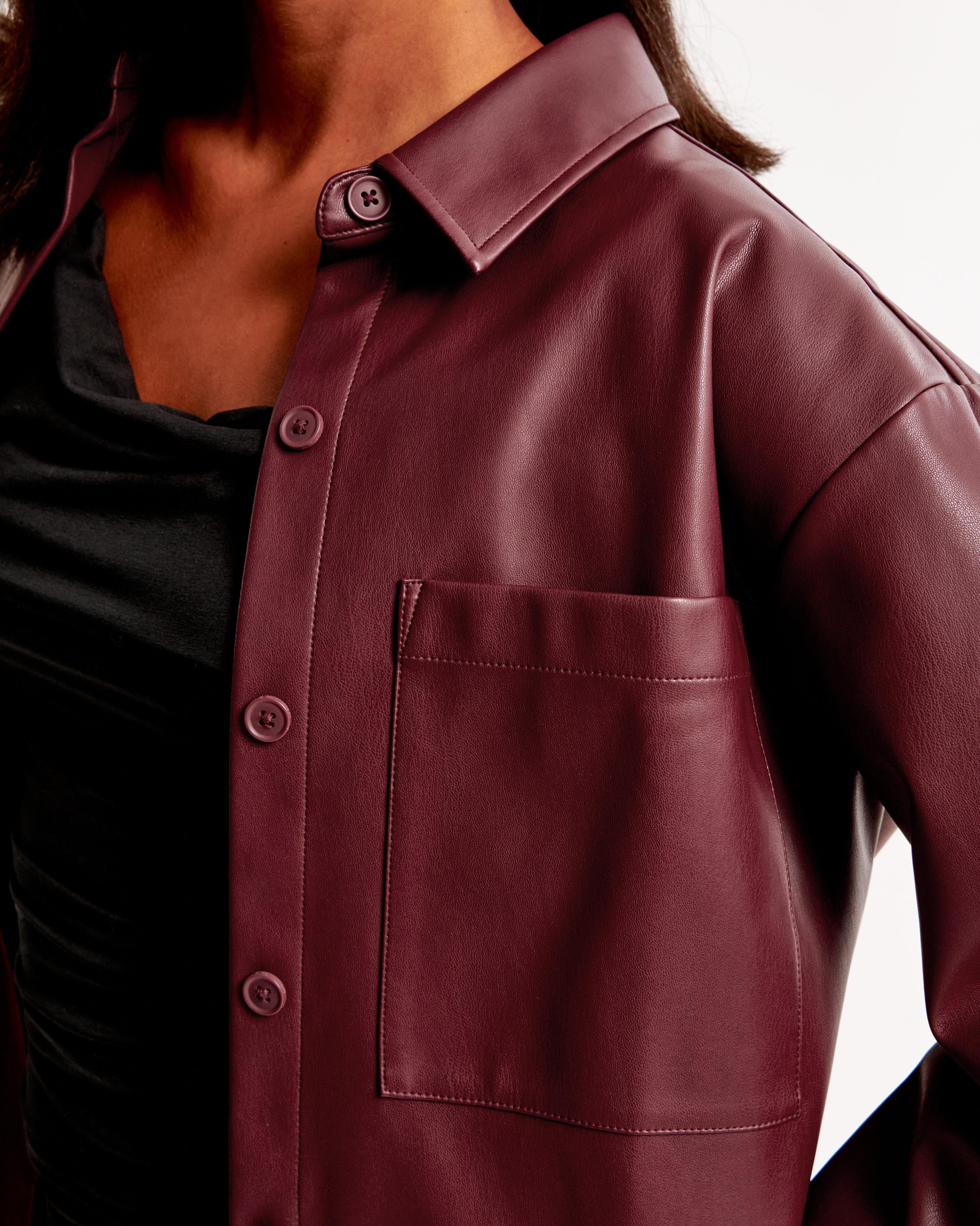 Oversized Vegan Leather Shirt Jacket product image