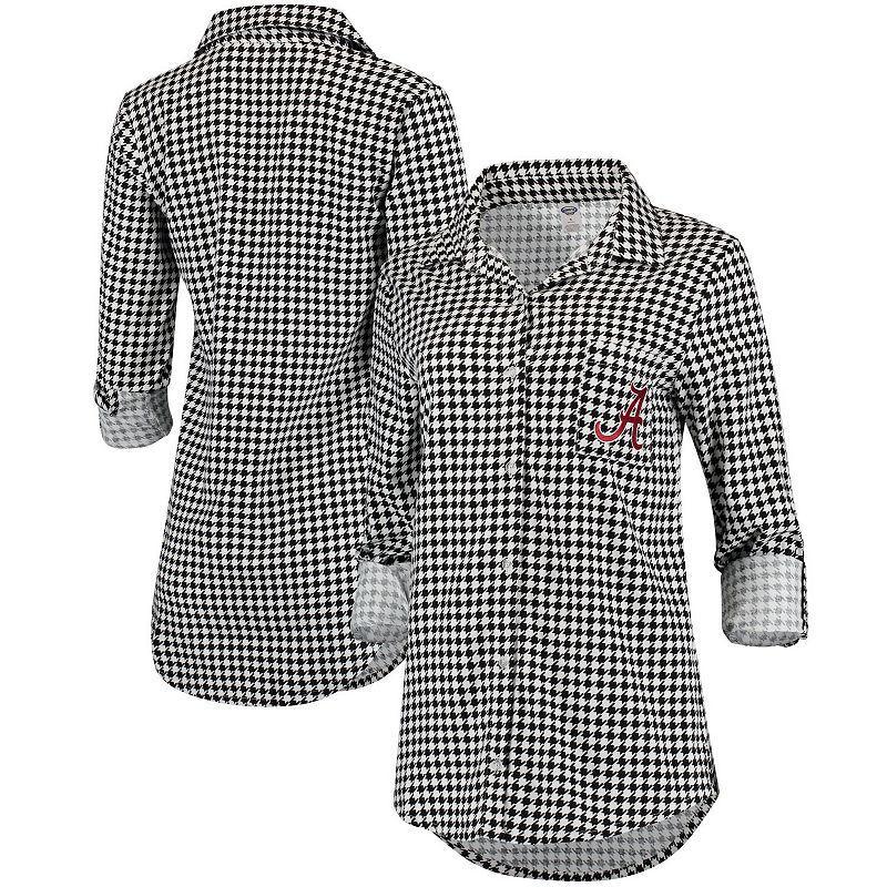 Womens Concepts Sport Houndstooth Alabama Crimson Tide Forge Rayon Flannel Long Sleeve Button-Up Shirt Product Image