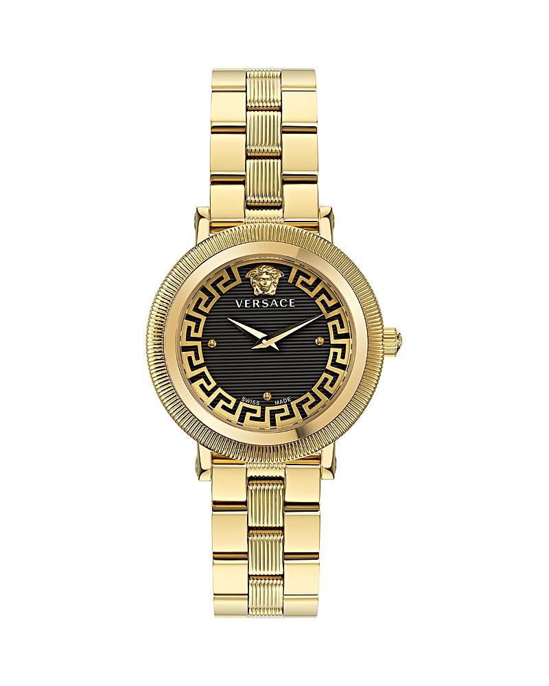 Mens Greca Flourish IP Yellow Gold Stainless Steel Bracelet Watch/35MM Product Image