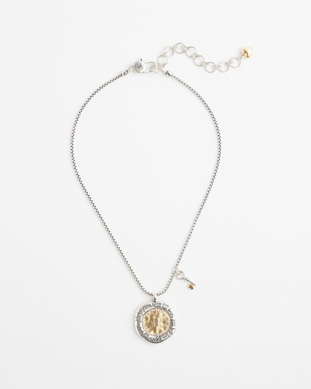 Keyhole Medallion Pendant Necklace   Chico's - Mixed Metals - Women Product Image