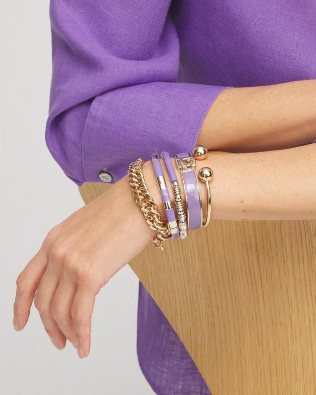 Purple Colorblock Stretch Bracelet Product Image