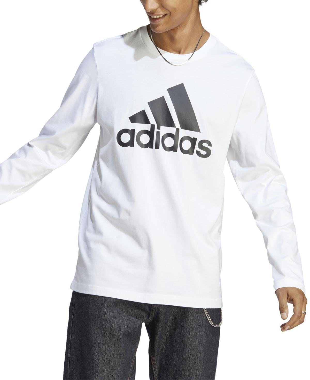 adidas Essentials Long Sleeve Tee Medium Grey Heather 2XL Mens Product Image