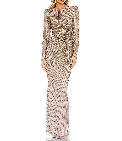 Womens Embellished Knotted Column Gown Product Image