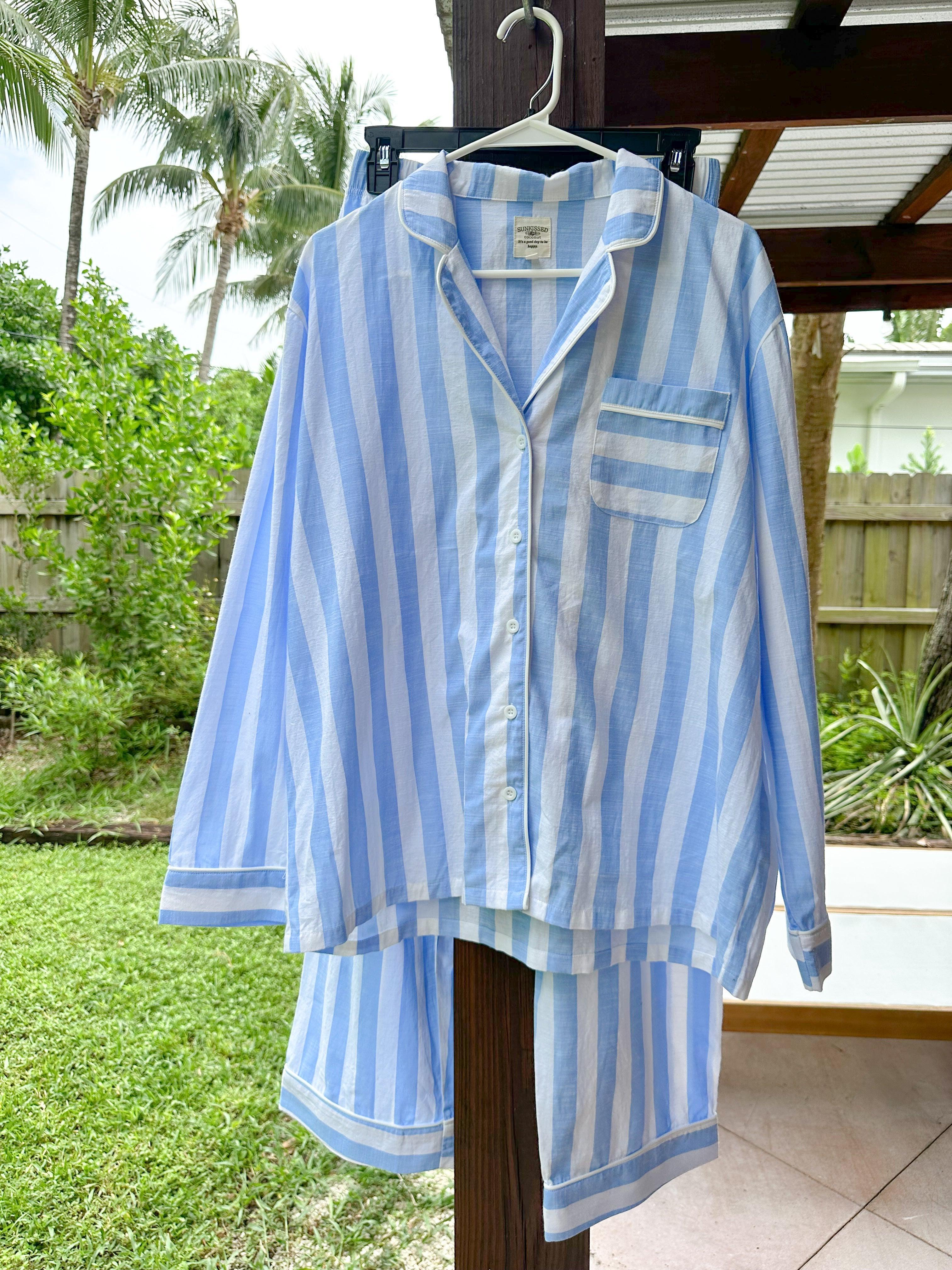 A Day In Greece Striped Pajama Top Product Image