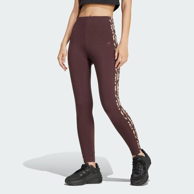 Essentials 3-Stripes Animal Print Leggings Product Image