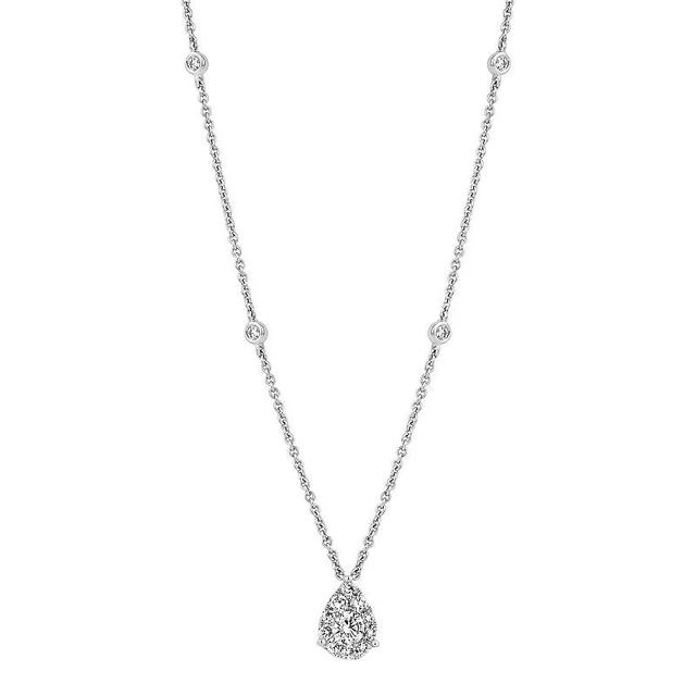 14k White Gold 5/8 Carat T.W. Diamond Fashion Pendant Necklace, Womens Product Image