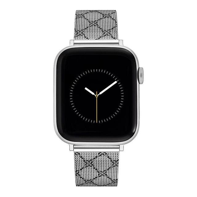 Nine West Womens Stainless Steel Mesh With Pattern Watch Band Gray Product Image