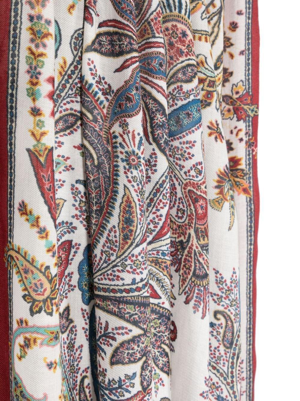 Paisley-jacquard Frayed Scarf In Red Product Image