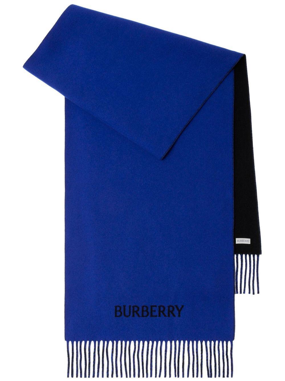 BURBERRY Ekd Cashmere Reversible Scarf In Knight Black Product Image