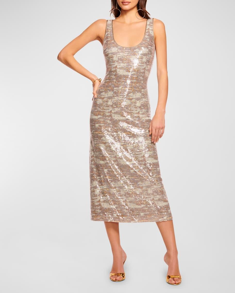 Artie Sequined Camo Slip Dress Product Image