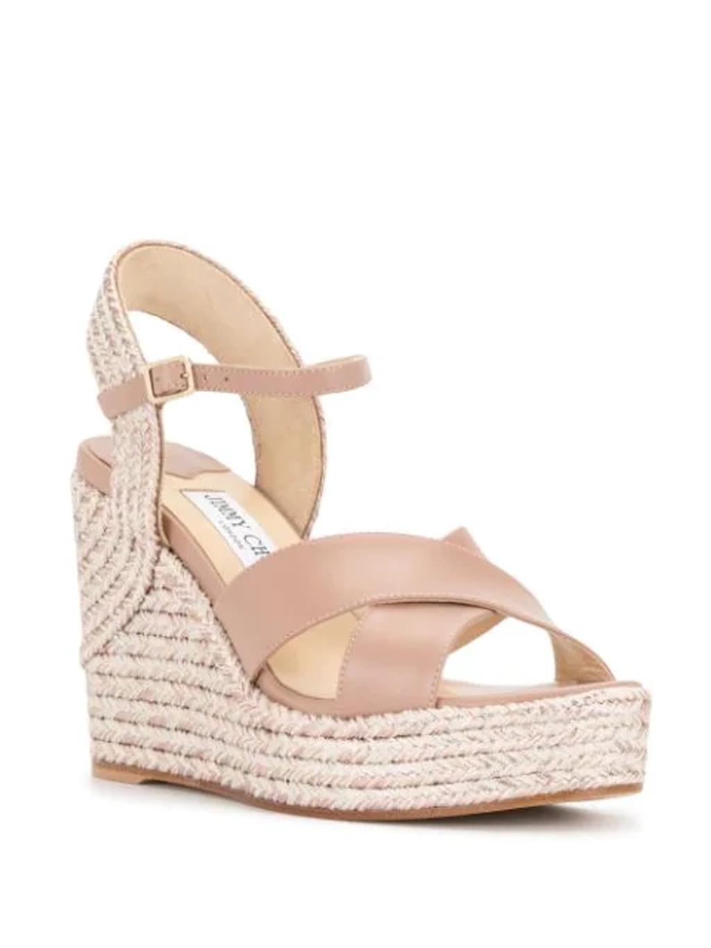 JIMMY CHOO Dellena 100mm Wedge Sandals In Pink Product Image