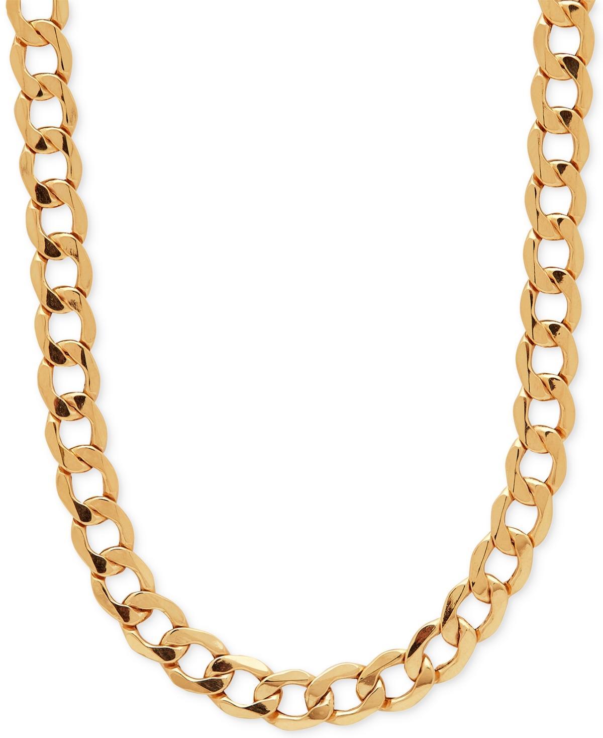 Italian Gold 22 Curb Link Chain Necklace (7mm) in 10k Gold Product Image