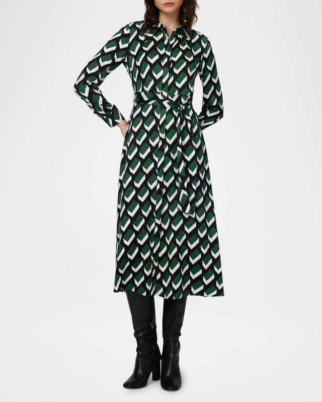 Gizelle Geometric-Print Midi Shirtdress Product Image