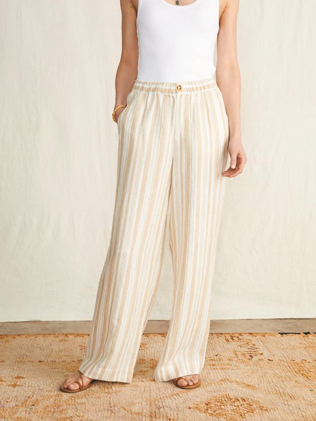 Monterey Linen Pant - Natural Bombay Stripe Female Product Image