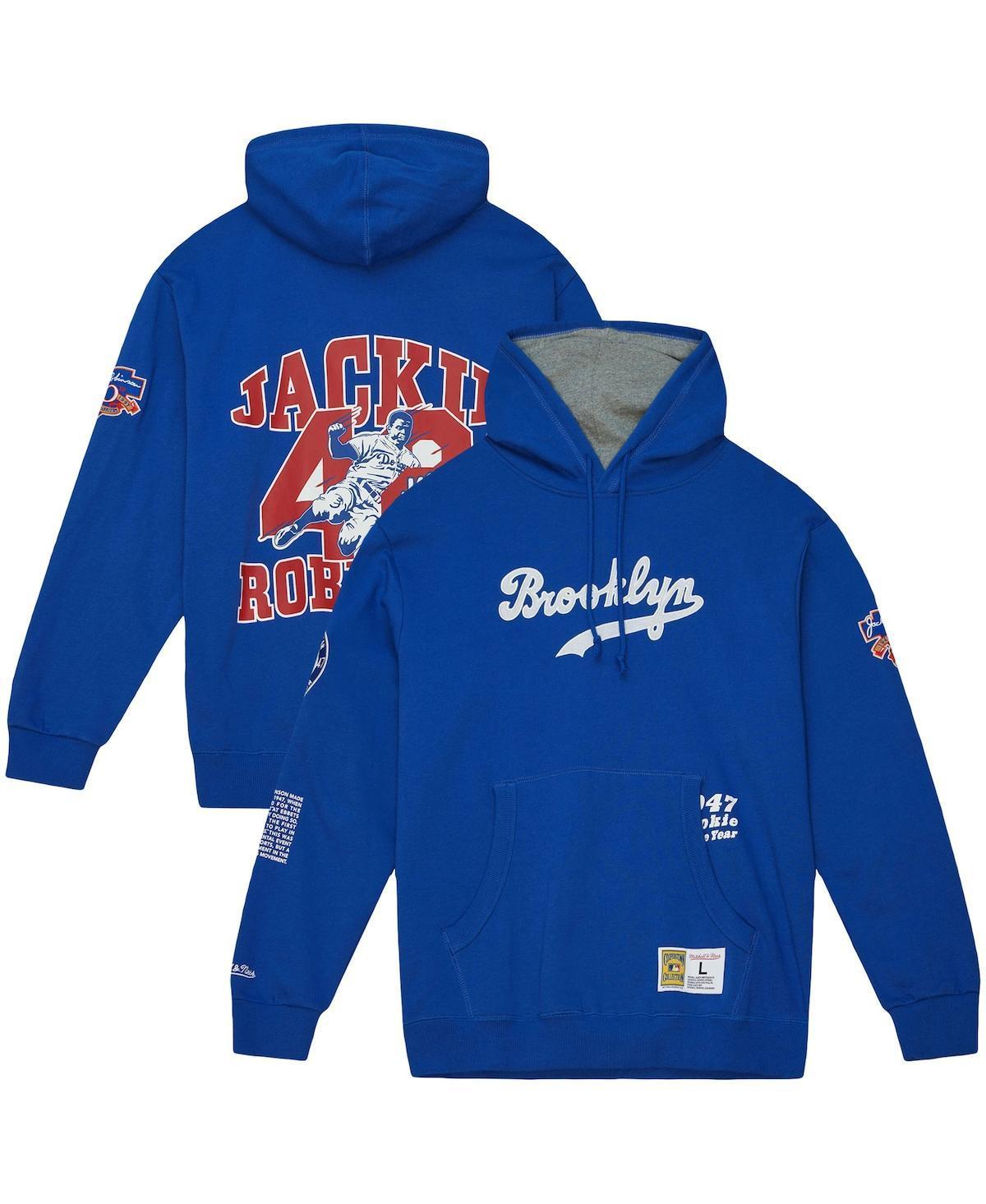 Mens Mitchell & Ness Jackie Robinson Royal Brooklyn Dodgers Cooperstown Collection Legends Fleece Pullover Hoodie Product Image