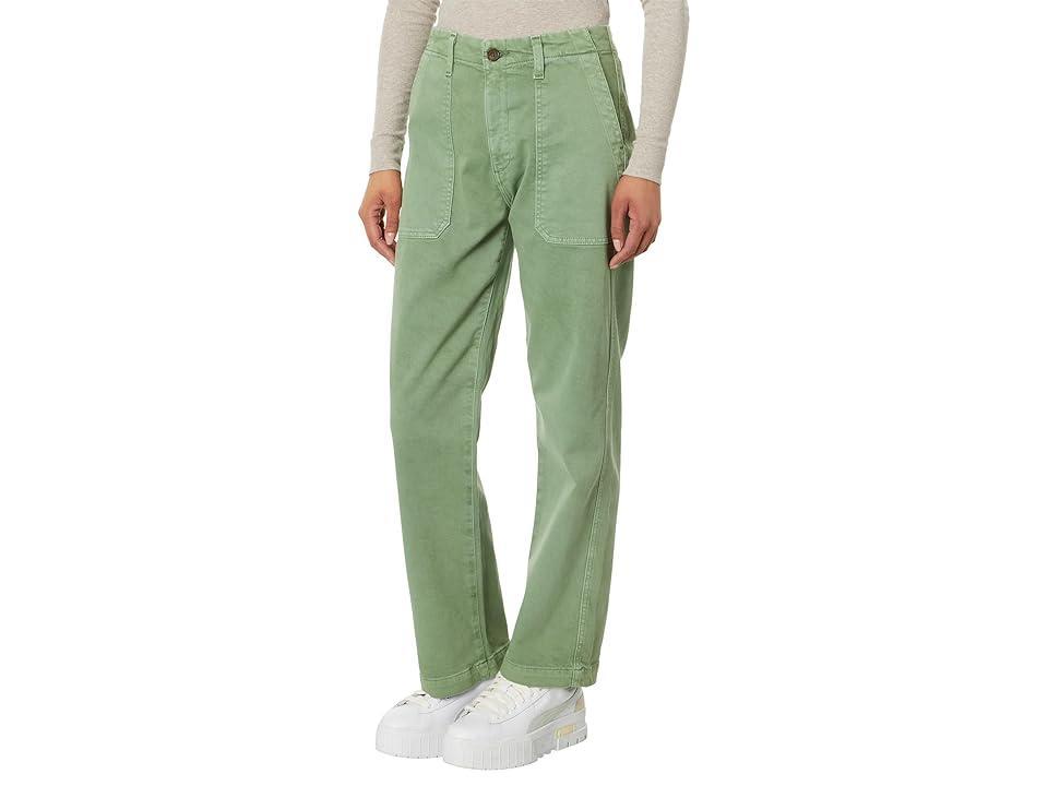 Ag Analeigh High Rise Straight Leg Jeans in Sulfur Forest Green Product Image