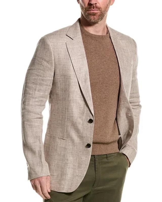 REISS Auto Linen Notch Textured Jacket In White Product Image