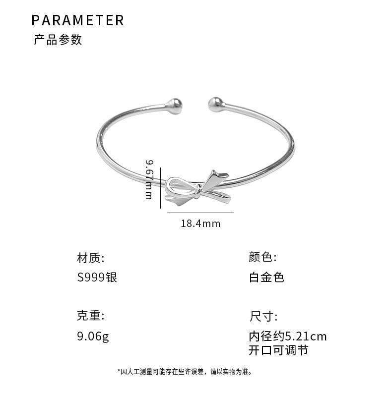 999 Sterling Silver Bow Open Bangle Product Image