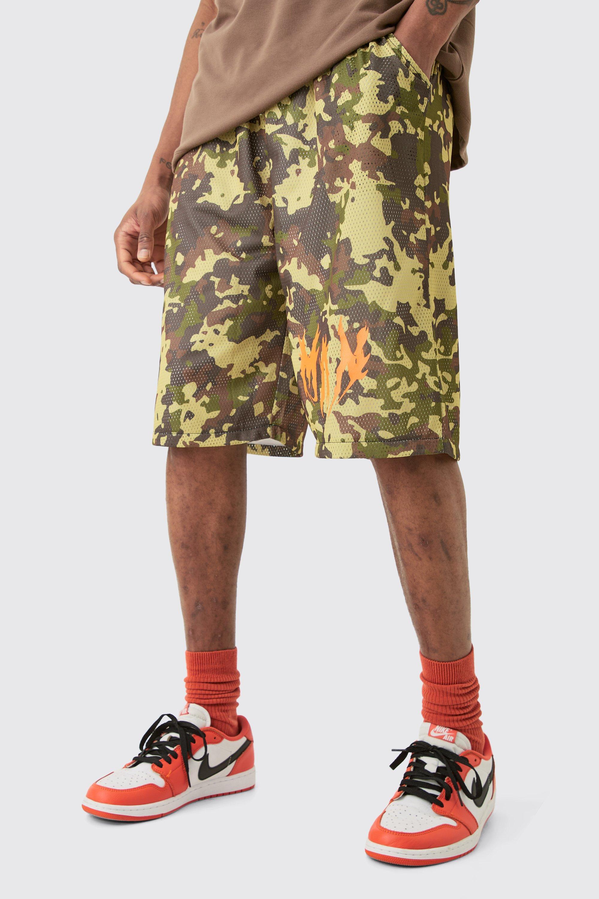 Tall Man Mesh Camo Basketball Short | boohooMAN USA product image