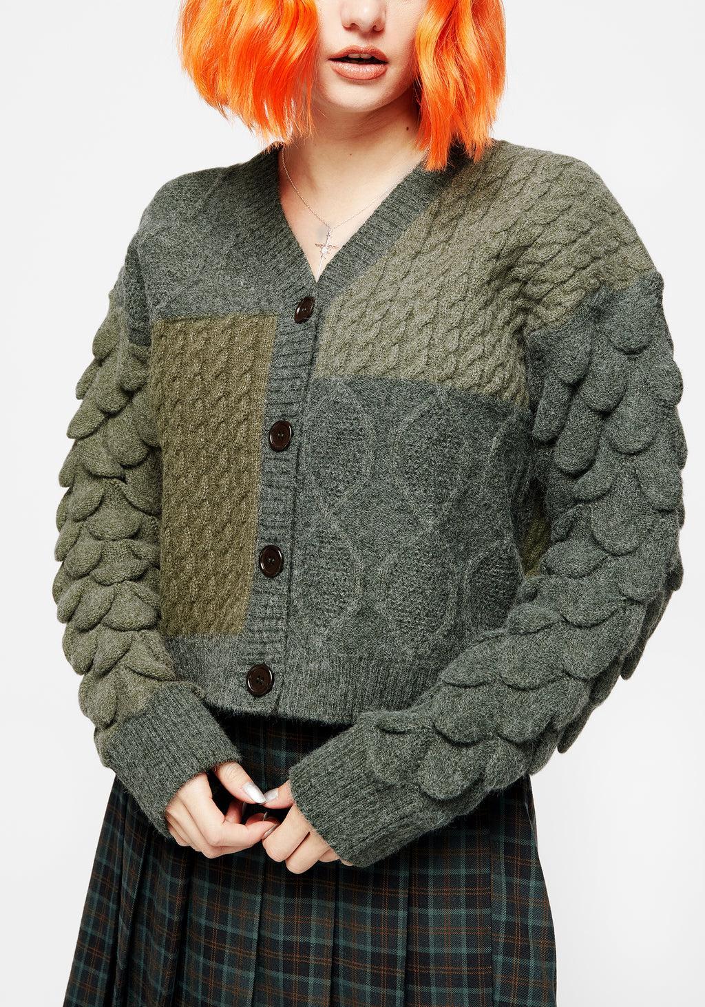 Brazen Spliced Cardigan - Green Product Image