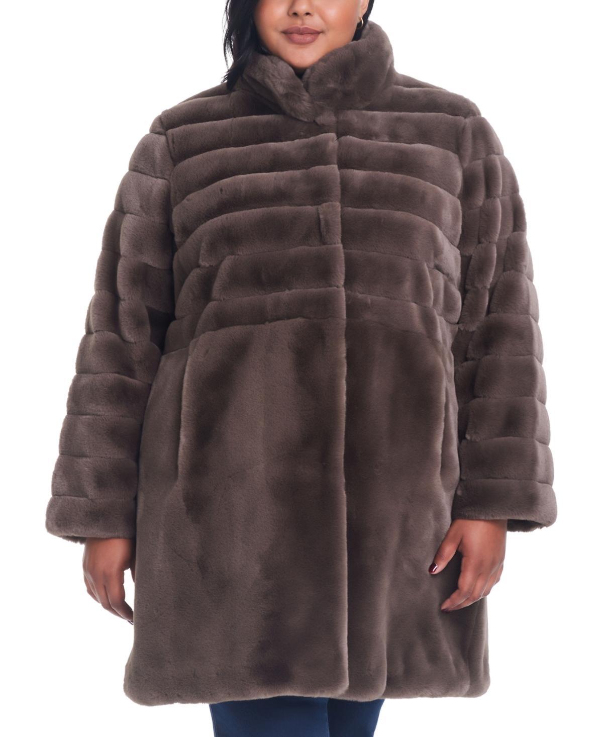 Jones New York Womens Plus Size Faux-Fur Coat Product Image