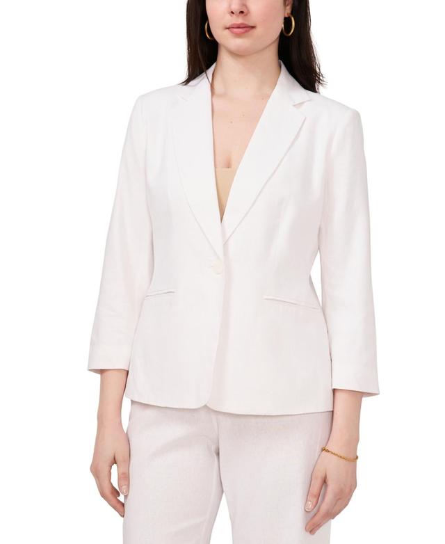 Women's Linen-Blend 3/4 Sleeve Single-Button Blazer Product Image