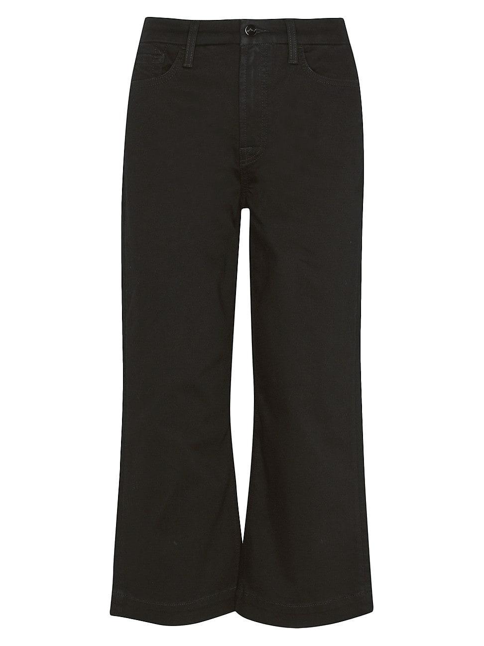 Jen7 Womens High Rise Cropped Wide Leg Jeans - Black Product Image