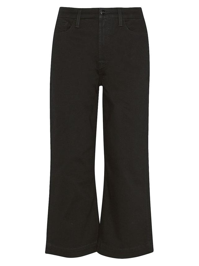 Jen7 Womens High Rise Cropped Wide Leg Jeans - Black Product Image