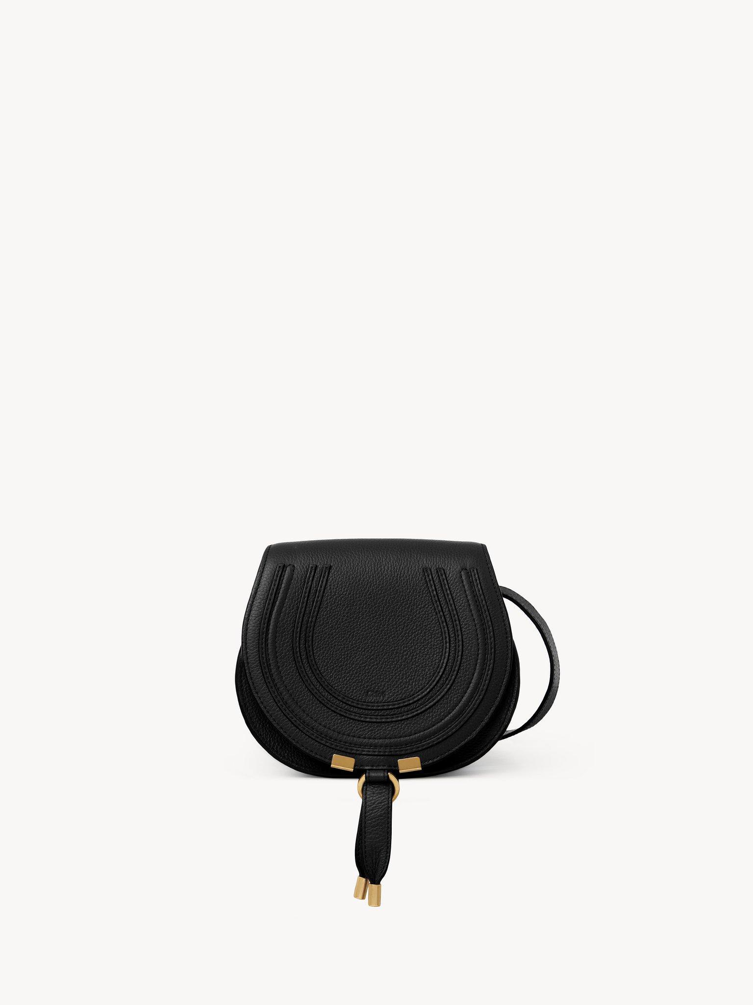 Small Marcie saddle bag in grained leather Product Image