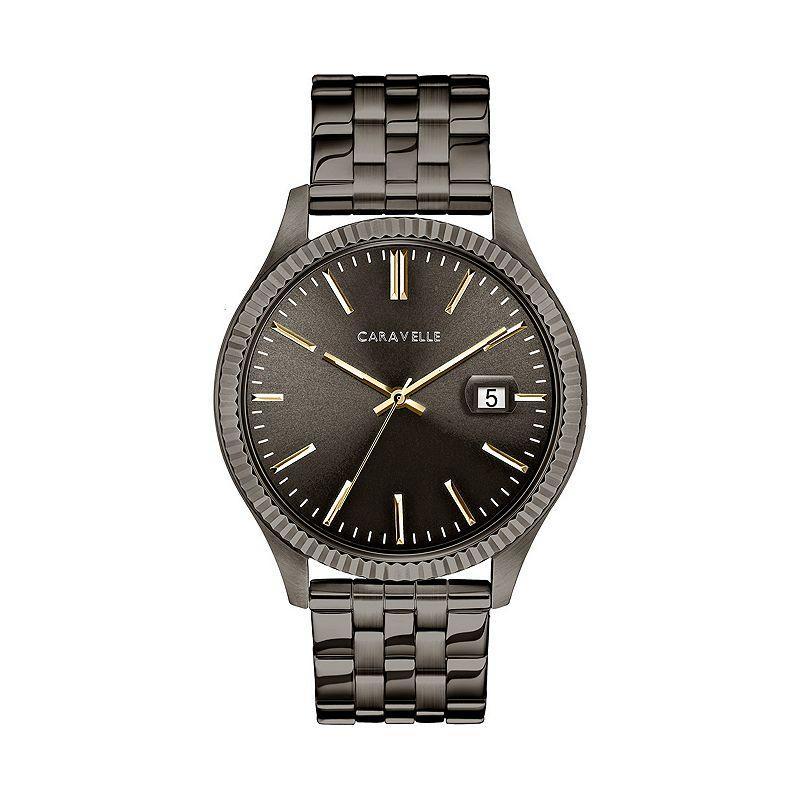 Caravelle Designed by Bulova Mens Gunmetal Stainless Steel Bracelet Watch 41mm Product Image