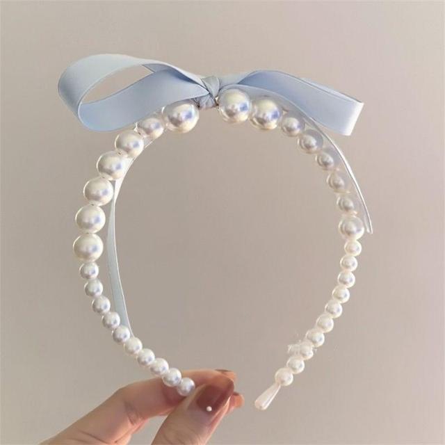 Ribbon Faux Pearl Headband Product Image