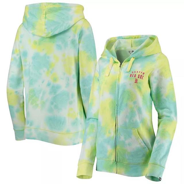 Womens New Era Boston Red Sox Tie-Dye Full-Zip Hoodie Product Image