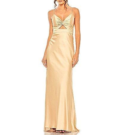 Womens Cut-Out Satin Gown Product Image