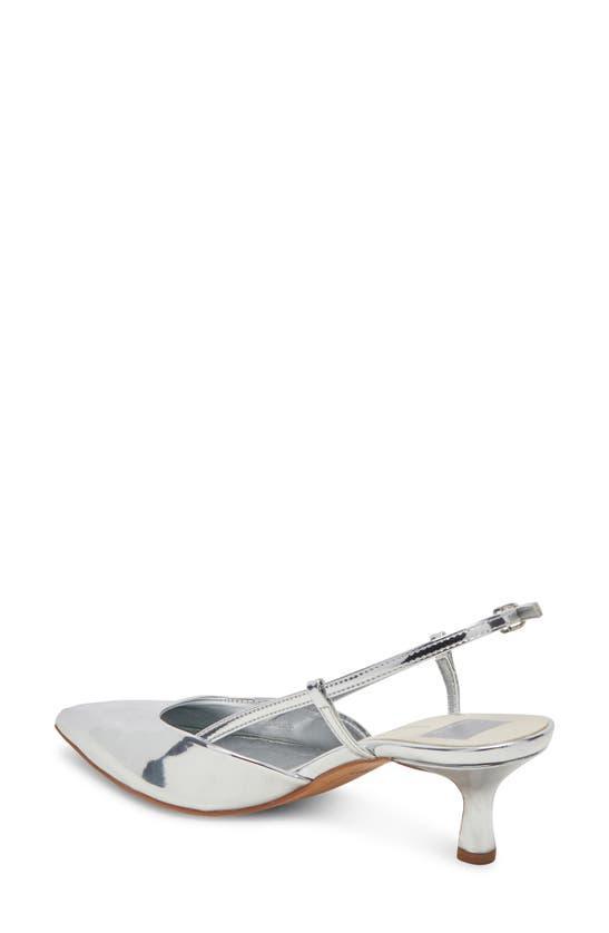 Women's Odela Pointed-toe Slingback Kitten-heel Pumps In Silver Metallic Product Image