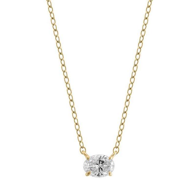 Arctic Clear 14k Gold 1/3 Carat T.W. Oval Cut Lab-Grown Diamond Pendant Necklace, Womens White Product Image